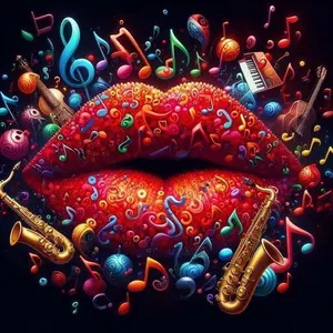 1pcs 5D DIY manual diamond painting kit, 5D diamond art set, DIY decoration, lips, notes, instruments diamond painting kit full round drill DIY, mosaic, diamond art, DIY art home decor, suitable for Halloween and Christmas.