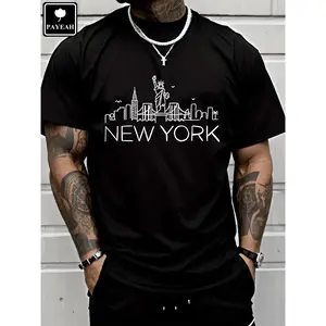 New York City New York City Skylines Statue Of Liberty T-Shirt 100% Heavy Cotton T Shirt