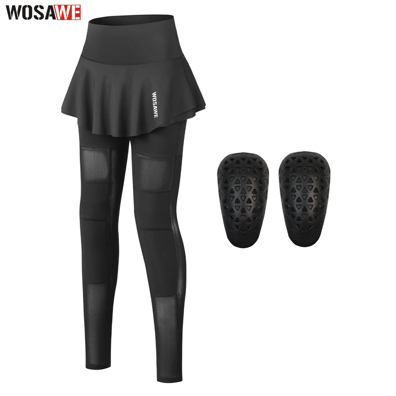 WOSAWE Women's Motorcycle Trousers 2 in 1 Skirt Pants with Removable Knee Pads Motorcycle Style City Riding  Casual Wear