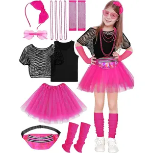 13 Pieces 80s Outfit Halloween Costume Accessories Set for Cosplay 1980s Party