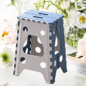 18-Inch Foldable Plastic Step Stool, Heavy-Duty with 400 LBS Capacity, Sturdy and Reliable Upgraded Structure, Non-Slip for Adults, Ideal for Camping, Kitchen, Dorm