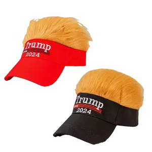 Trump 2024 Hat with Hair,Donald Trump Make America Great Again Wig Hat Embroidered Ultra Adjustable Baseball Cap trump hats caps for streetwear hats