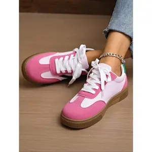 Step Women's Classic Vintage Rubber Sole Sneakers, Genuine Leather Casual Shoes, Anti-Slip Sports Shoes, Fashion Tennis & Skateboard Shoes