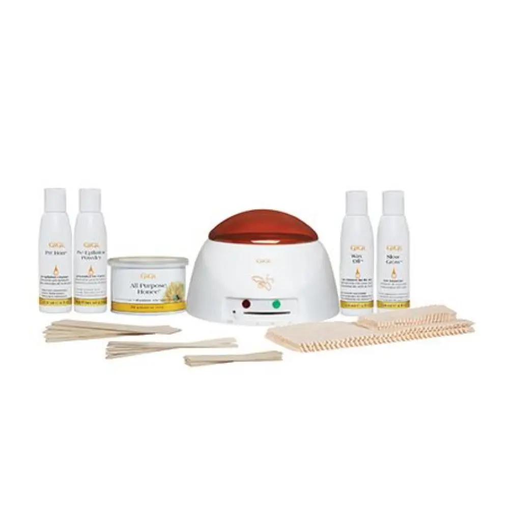Professional Honey Waxing Kit for Students, Complete Hair Removal Set with 14oz Wax Pot, Strips, Applicators, and Pre/Post Treatments, Wax Pot For Hair Removal