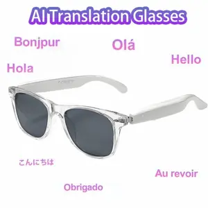 PENGTENG AI Translation Glasses, Wireless Translation Glasses, Multifunctional Smart Glasses, Supporting 100 Language Translations, Permanently Free, Hifi Music, Intelligent Voice Calling, Dual Type-C Fast Charging, Suitable For Business, Travel