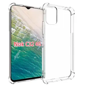Nokia C32 Transparent Silicone Tpu Case, Anti-Drop Four-Corner Soft Shell, Matte Protection Cover, Durable Phone Accessory