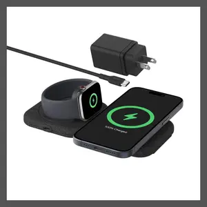 Belkin Qi2 2-in-1 Travel Pad Fast Charging MagSafe Compatible Black