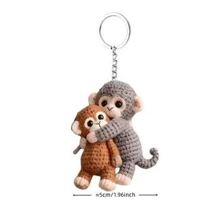 Cute Monkey Keychain, Handmade 2D Design, Perfect for Backpacks and Wallets, Creative Gift Idea, Essential Home Accessory