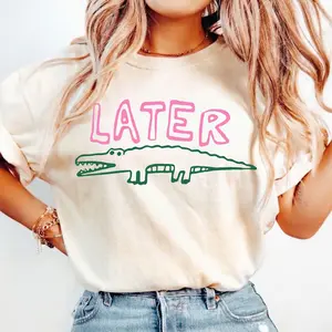 Retro Alligator Shirt | Vintage 90s Later Gator Graphic Tee | Funny Alligator Aesthetic Shirt | Trendy Streetwear Style Tee | Cute Animal Graphic Gift Idea | Retro Vintage Outfit | Unisex Casual Graphic T Shirt