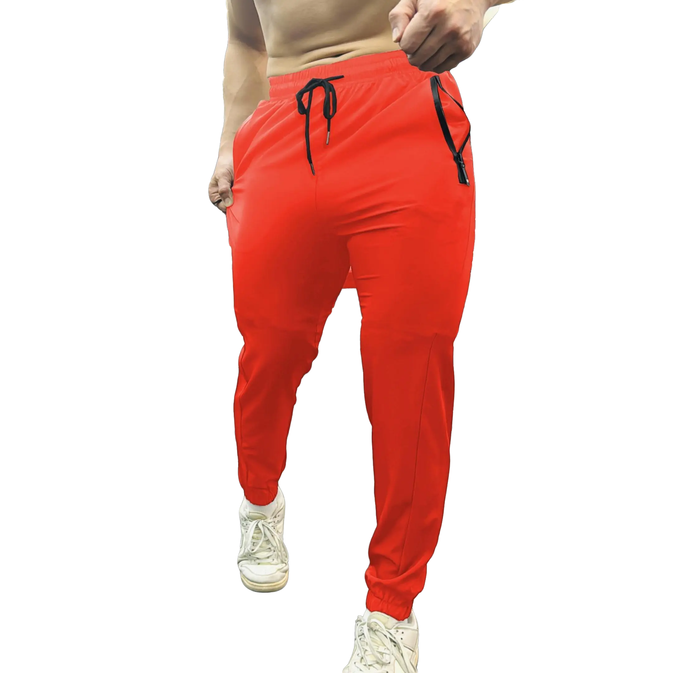 tiktok freeship Men’s jogger sweatpants with reflective stripes, elastic waistband, solid color, retro street style, versatile for fitness, running, casual sports, all-season wear pants workout gym men drawstring waist pant bottoms athletic slacks