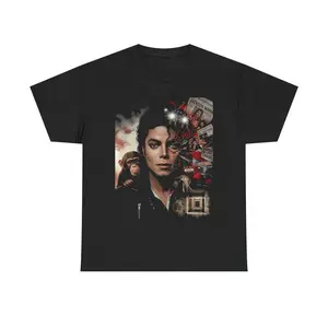 Michael Jackson Mixed Media Art T-shirt Unisex Crewneck Made In 100% Cotton, Design & Printed In The USA