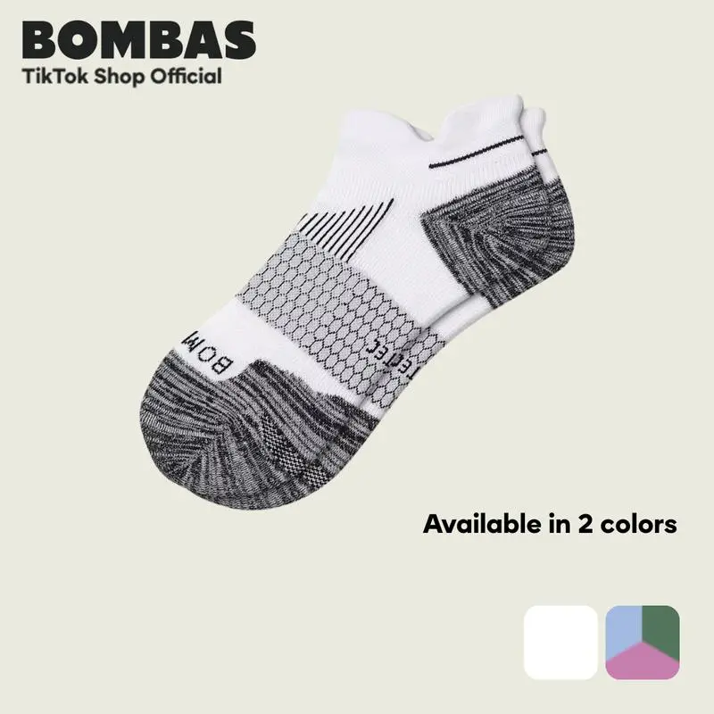 [PACK 5] BB Tri-Block Ankle Socks for Women & Men Honeycomb Comfort Seamless Toe Breathable Cotton Compression Fit Color Block Unisex Running Socks Size S M L
