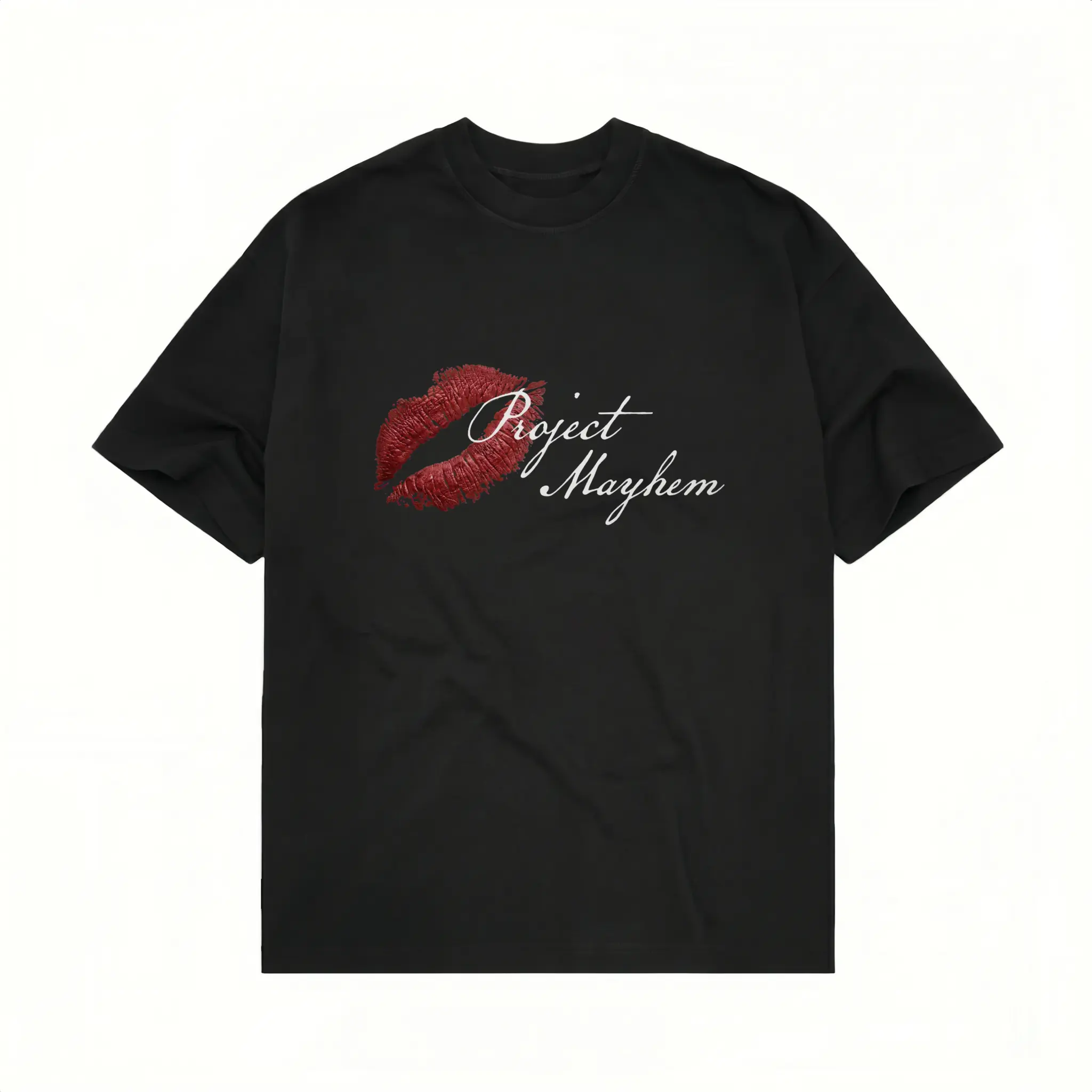 Men's Premium 100% Cotton Graphic T-Shirt. Trendy "Red Kiss" Artistic Print. Edgy High-Street Streetwear for Unique Style. Soft & Comfortable Daily Casual Top. ugly day fashion outfit