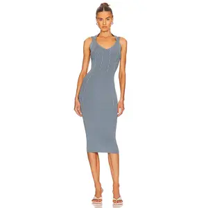 JONATHAN SIMKHAI Miriam Halter Dress in Slate