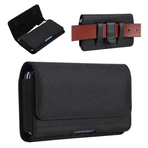 Cell Phone Nylon Holster Belt Clip Card Slot Magnet Pouch Man Waist Bag Carrying Perfect For Outdoor Daily Use