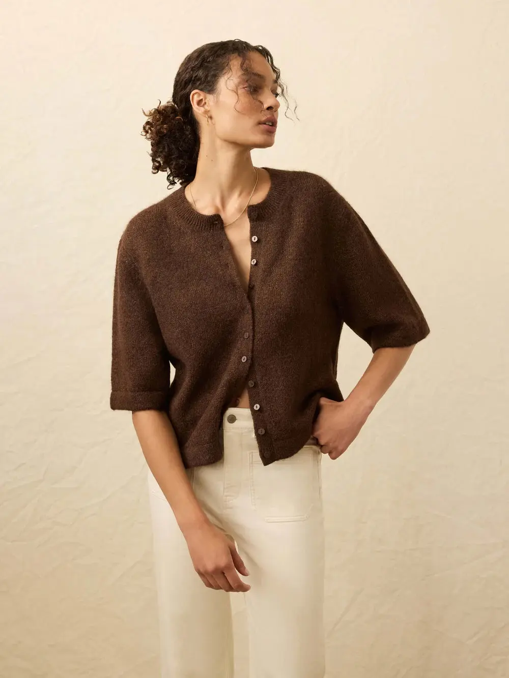 Apres Alpaca Cardigan - Walnut Brown