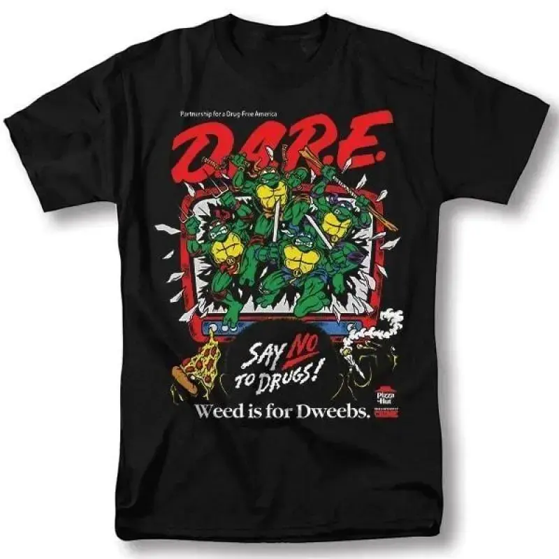 100 Cotton Teenage Mutant Ninja Turtles >         Classic  Pattern T-Shirt Winter Clothing DARE Say No To Drugs Teenage Mutant Ninja Turtles Pattern T-Shirt Gift for Fans Gift for Women Gift for Men