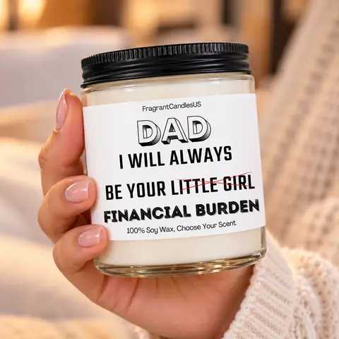 Christmas Surprise from His Girl, Lighthearted Fatherhood Gift, Holiday Laughs for Papa, Festive Family Novelty, Winter Cheer Present, Humorous Home Fragrance, Daughter’s Playful Tribute, Seasonal Gift, Cozy Celebration Candle, Personalized Message Candle