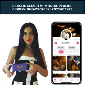 TributePath Memorial Page with QR Code Keepsake - Secure Multimedia Space for Memories - Weatherproof QR Code Plate Included - Unlimited Photos & Videos - Lifetime Access for Family & Guests - Decor