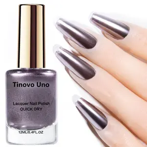 Metallic Champagne Metal Nail Polish, Quick-dry Formula with Chrome Shine Finish for Salon-quality Manicures, Long-lasting and Convenient Nail Art Polish, Nail Care, High Quality Polish