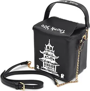 Tower Print Crossbody Shoulder Bag Chinese Takeout Box Totes Purse for Women