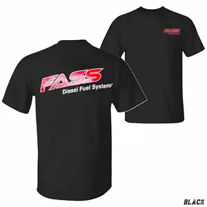 FASS Diesel Fuel Systems Automotive T-Shirt, Red Gradient Logo Front and Back Print, Soft Cotton Blend Shirt, Car Enthusiast Streetwear, Viral TikTok Aesthetic, Trending Outfit for Men and Women, Gift for Diesel and Truck Fans