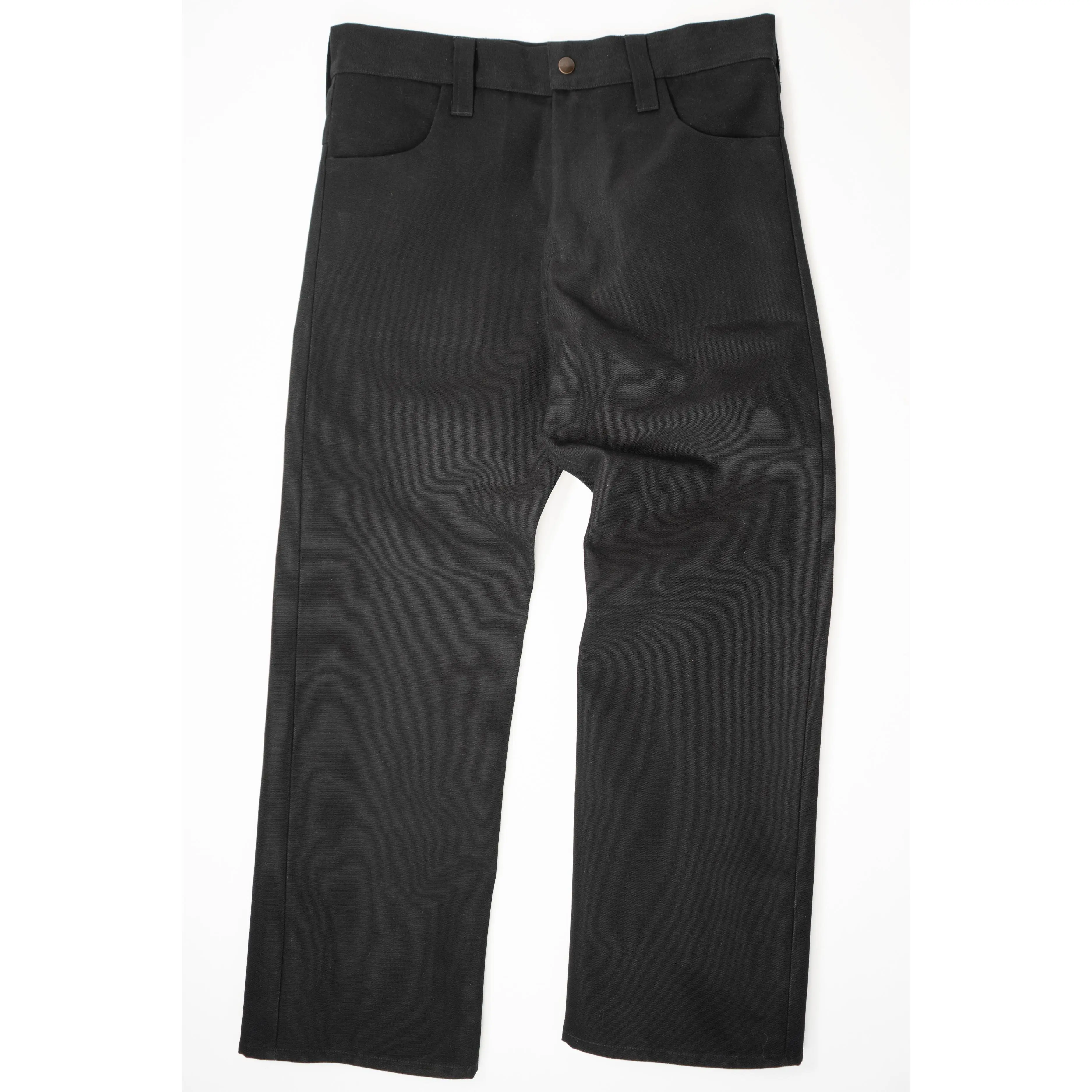 Black Cotton Canvas Jeans