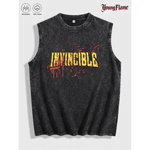 "Invincible" Blood Splatter Muscle Tank | Villain Arc Gym Pump Cover | 100% Cotton Acid Wash cottontees