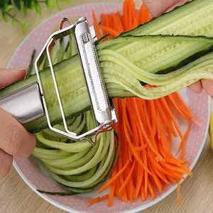 Hearthlix Stainless Steel Vegetable Peeler, Multifunctional Vegetable Peeler with Cleaning Brush, Vegetable Peelers for Kitchen, Durable & Rustproof Kitchen Gadgets for Home & Outdoor