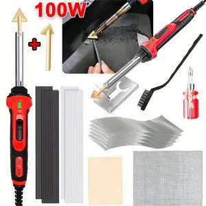 2in 1 Upgraded Plastic Welder Kit  Plastic Welding Repair Kit with 2 Welding Heads Soldering Iron Gun Plastic Welding Tool forCar Body Repair Tools Plastic Surface Repair ,Car bumper repair machine tool set