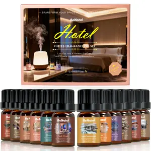 Benatu Hotel Essential Oils Set (12×5ml)  – Lasting Scent Natural Fragrance Oils Long for Diffuser Candle Soap Making Aroma Perfume Scented Liquid