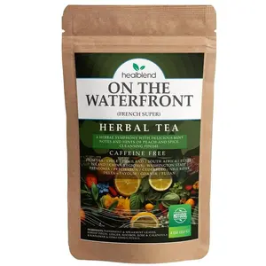 On The Waterfront Herbal Tea - Supports Hydration & Wellness, Raspberry Leaf, Spearmint and Peppermint Loose Leaf Tea, Caffeine Free - 4 Oz