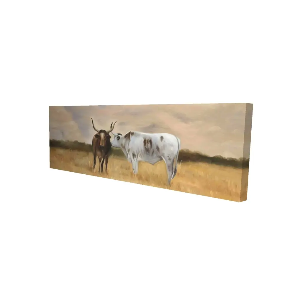 Begin Home Decor 2080-1648-AN320 16 x 48 in. Nguni Herd Brown Bedroom Canvas - Farm Animals Home Decor