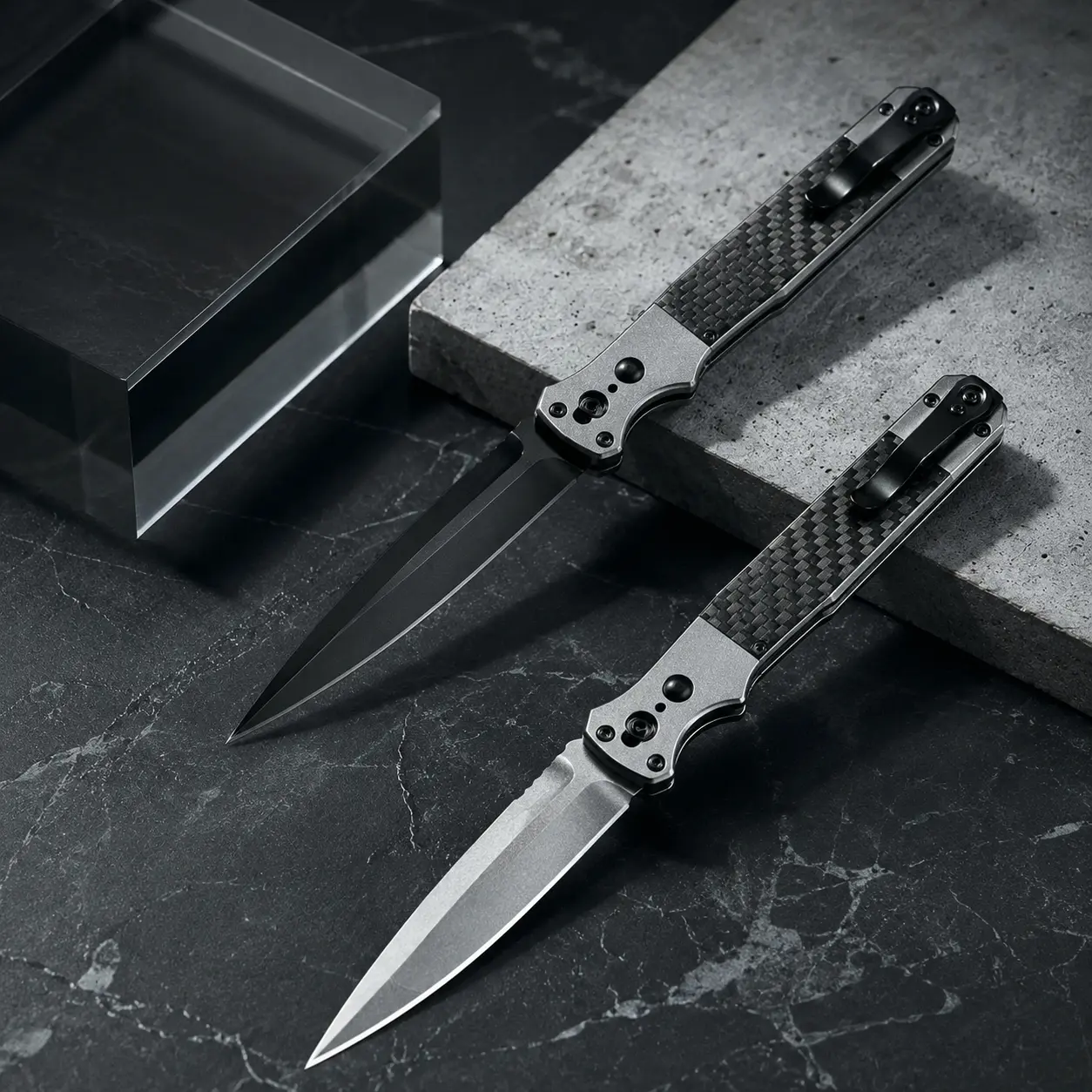 4170 Compact Folding EDC Pocket Knife, Carbon Fiber Aluminum Handle High Hardness Sharp Blade, Portable Utility Knife for Kitchen Fruit Cutting Camping Hiking, Perfect Father’s Day Gift for Men