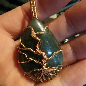 Hand Wrapped Labradorite Wire Wrapped Tree pendant
