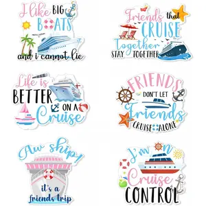 6Pcs Cruise Door Decorations Magnetic Friends Trip Cruise Door Magnets Reusable Funny Carnival Ship Magnets Sea Navigation Sticker for Ship Cabin Fridge Party Decor