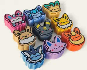 Eeveelution Inspired Fidget Clickers – Stress Relief & Collectible Set
