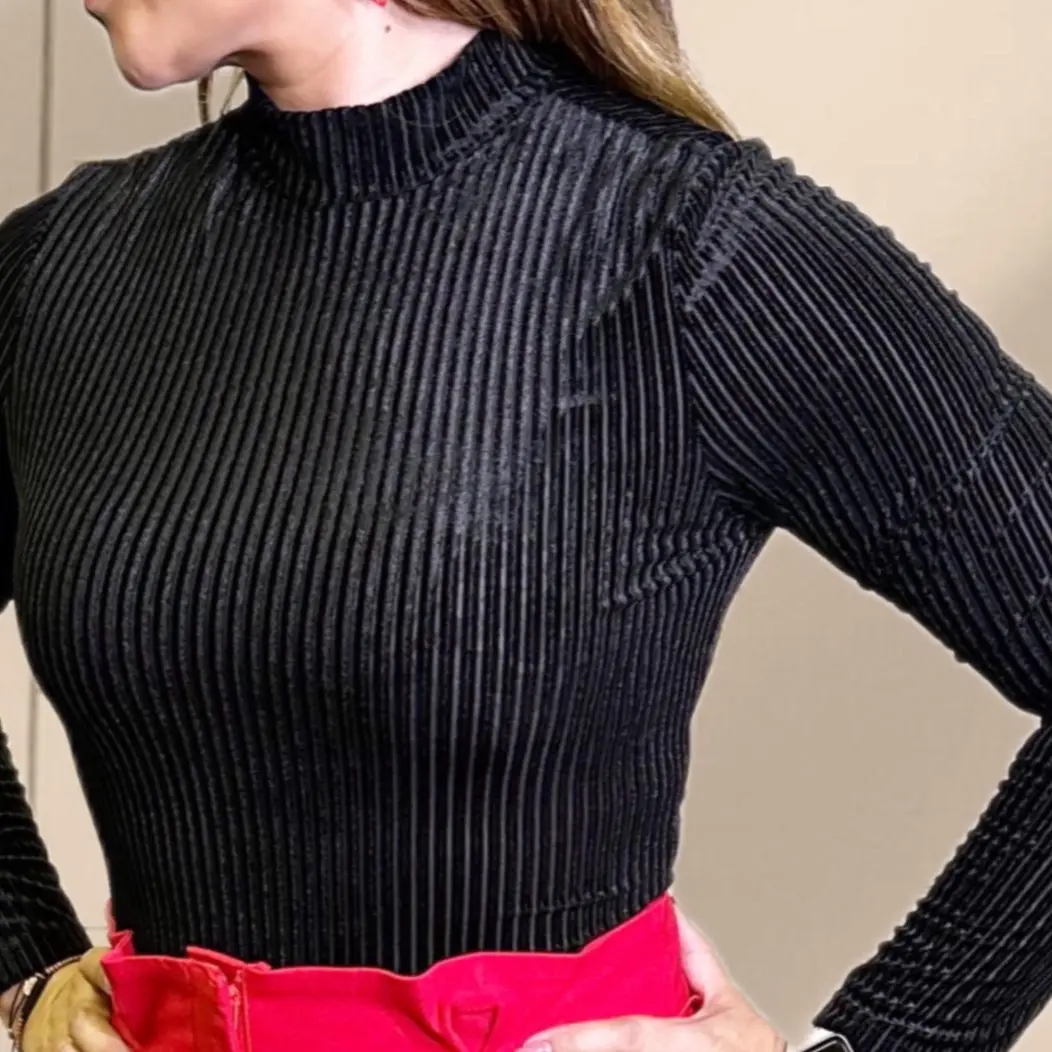 Burnout knit bodysuit