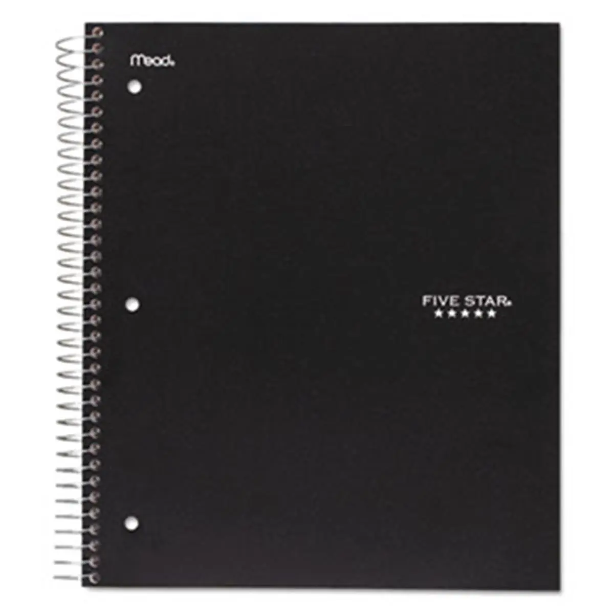 Wirebound Blank Writing Notebook - Single Subject, Black, 11x9.75in, Portable Office Stationery School Supply, Blank Notebook
