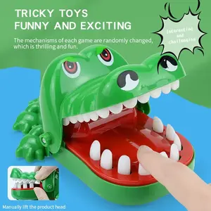 Crocodile dino Teeth Toys Children's Crocodile Bites Fingers Reaction Training Novelty Children's Trick Decompression Toy