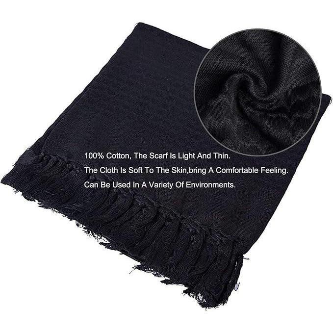 Military Shemagh Tactical Desert Scarf - 100% Cotton Keffiyeh Scarf Wrap for Men and Women