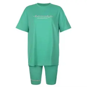 Ladies Tracksuit Set Elastic Waist Outfits Womens Two Pieces Beach Casual