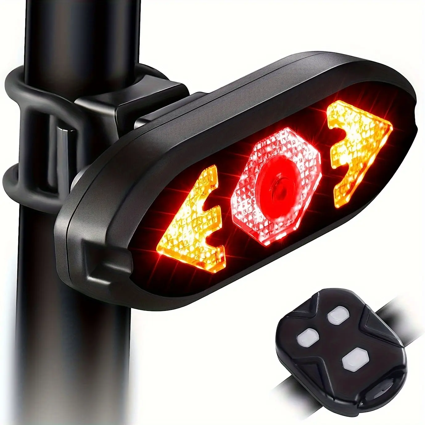 Bicycle Tail Light - Bicycle Accessories with Wireless Control, 120dB Horn, Compact ABS-PC Flashing Design, USB Rechargeable, 2 Lights with 1 Remote Control Controller for Night Cycling Safety