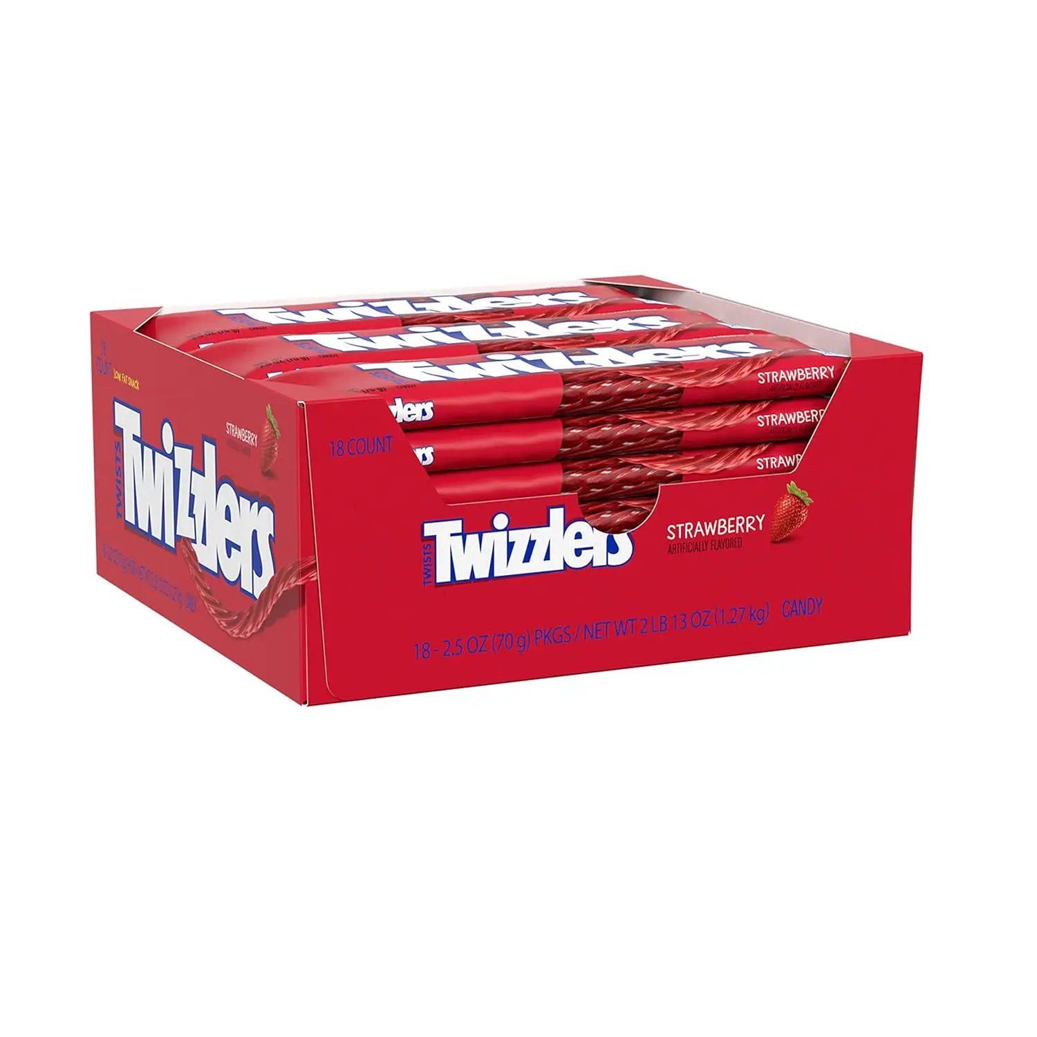 Twizzlers Strawberry 18 ct. - Sweet and Chewy Licorice Candy with Cherry Flavor - 18 Count Pack Snack Bonbon