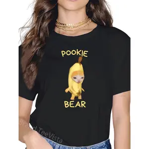 100% Cotton Pookie Bear Banana Cat Meme Funny Meme Internet Memes GenZ T-Shirt