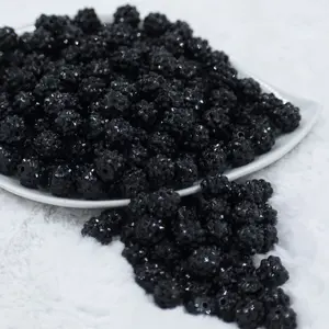 12mm Black Rhinestone Bubblegum Beads