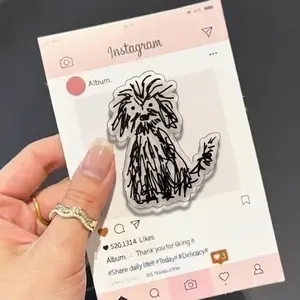 Dog Days Magnetic Phone Grip – Funny Animal Cartoon Magsafe Phone Stand, Perfect Gift for Teens, Aesthetic Reader Kindle Popgrip Stand sticky Library Card mount accessories Flower-Shaped Multi-Functional holder Universal Adjustable Car