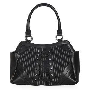 Pinstripe Corset Shoulder Bag