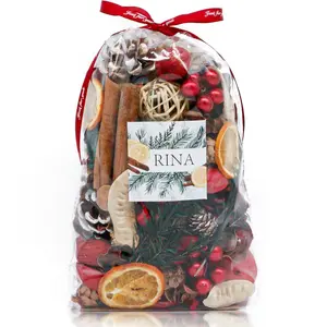 Christmas Potpourri Bags,Cinnamon Apple Scented Holiday Potpourri Bowl Filler,Winter Decorative Dried Flowers, Home Fragrance,Bathroom Decor,Large 20 oz(Red)