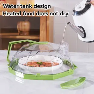 Microwave Splatter Cover for Food, Clear Microwave Cover with Water Steamer and Handle, Bpa Free & Adjustable Steam Vents Holes Microwave Plate Covers for Plates Bowls and Cups for Gifts, Dishwasher Safe Splatter Guard Kitchen Gadgets, Summer